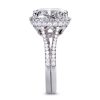 5 ct. cushion cut diamond ring in platinum with split shank