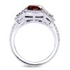 Cognac colored diamond ring in platinum
