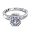 Radiantslipt diamantring i platina med briljanter