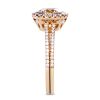 Light champagne colored diamond ring in rose gold