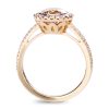 Light champagne colored diamond ring in rose gold