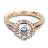 Light champagne colored diamond ring in rose gold