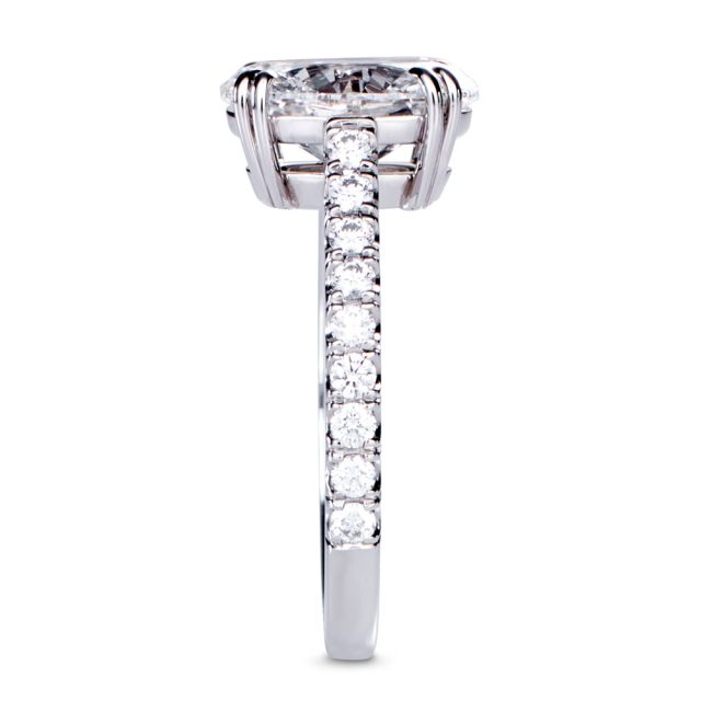 Oval cut diamond engagement ring in platinum