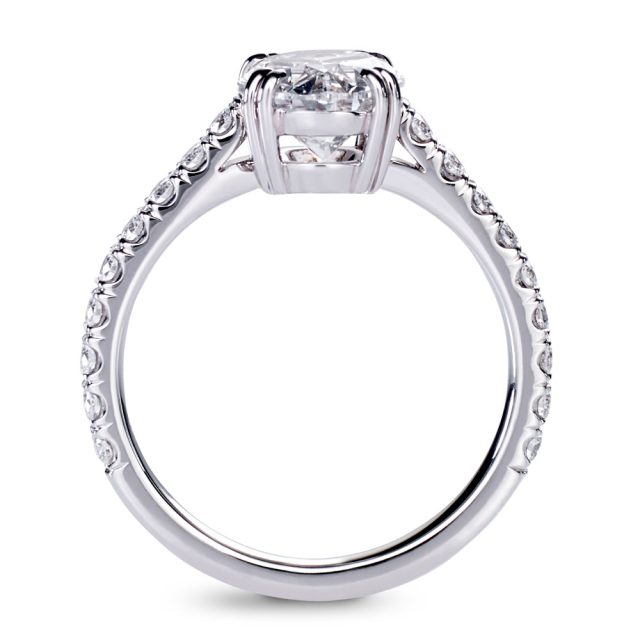 Oval cut diamond engagement ring in platinum