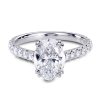 Oval cut diamond engagement ring in platinum