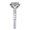 Cushion-slipt diamantring i platina med briljanter