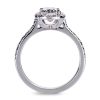 Cushion-slipt diamantring i platina med briljanter