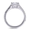 Prinsesseslipt diamantring med doble klør i platina