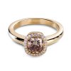 Cushion cut champagne diamond ring in rose gold