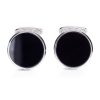 Mansjettknapper i hvitt gull med polert onyx