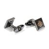 Shamballa square SOS cufflinks in black rhodium rose gold and diamonds