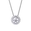 Exclusive collection pendant in platinum with round white diamonds