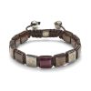 Shamballa big lock bracelet in black rhodium rose gold, brown sapphire, ruby and diamonds