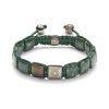 Shamballa lock armbånd i gult gull med brun safir og grønn marmor