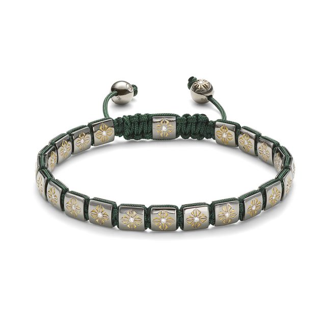 Shamballa small lock bracelet in black rhodium rose gold with white diamonds