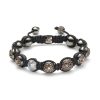 Shamballa 10mm armbånd i rosé gull med rådiamant og sorte diamanter