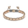 Shamballa small lock bracelet in rose gold with white diamonds