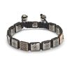 Shamballa lock armbånd i rosé og hvitt gull med sorte diamanter