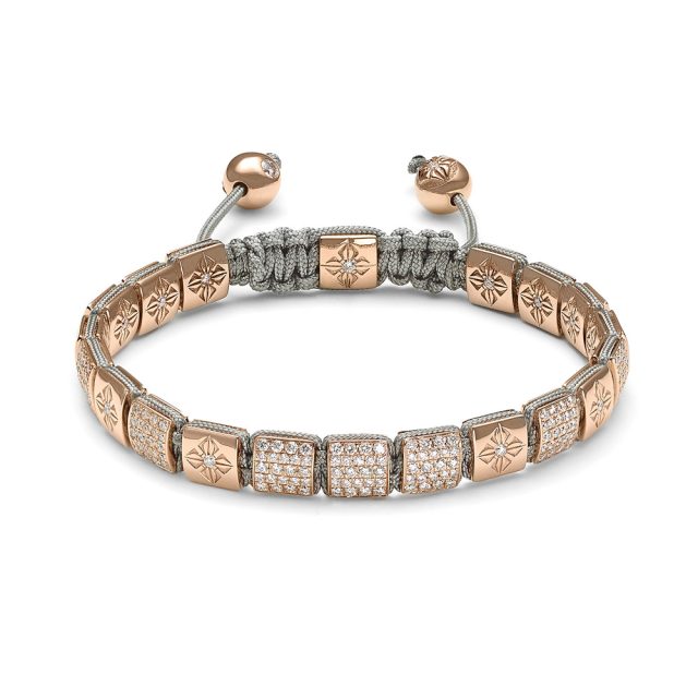 Small lock armbånd i rosé gull med diamanter