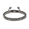 Shamballa small lock bracelet in black rhodium white gold with black diamonds