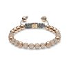 Shamballa 6mm non-braided bracelet in rose gold with white diamonds