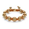 Shamballa 10mm bracelet in yellow gold with white diamonds