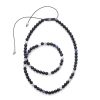 Shamballa kjede i hvitt gull med onyx, safir og hvit granitt