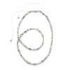 Shamballa chain in white gold with diamonds, white granite and yellow sapphires