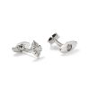 Shamballa star cufflinks in white gold with white diamonds