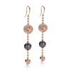 Shamballa Trio ørepynt i roségull med perle og diamanter