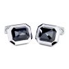 14 ct. black diamond cufflinks in white gold