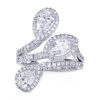 Cocktail ring in white gold with fancy cut white diamonds