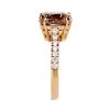 5.07 ct. champagnefarget diamantring i roségull