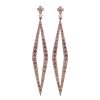 Cocktail earrings in rose gold with champagne colored diamonds