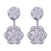Two part earrings in white gold with white diamonds