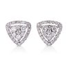 Triangle stud earrings in white gold with white diamonds