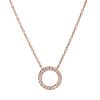 Round pendant in rose gold and white diamonds