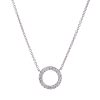 Round pendant in white gold and white diamonds