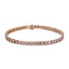 Tennis bracelet in rose gold set with champagne colored diamonds