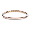 One row stretch bracelet in rose gold and white diamonds