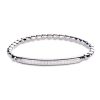 One row stretch bracelet in white gold and white diamonds