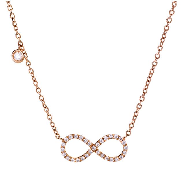 Eternity pendant in rose gold with white diamonds