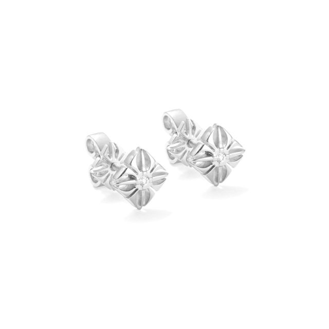 Shamballa SOS micro ørepynt i hvitt gull med diamanter