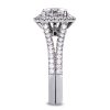 Brilliant cut diamond ring with split shank in platinum