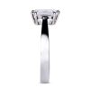 Solitaire emerald cut diamond ring in platinum