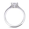 Solitaire emerald cut diamond ring in platinum