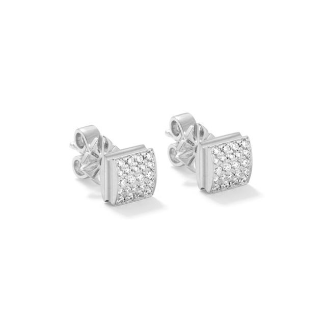Lock ørepynt Shamballa i hvitt gull med diamanter