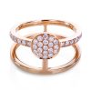 Circle ring i rosé gull med diamanter