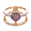 Circle ring i rosé gull med champagnefargede diamanter