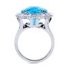Paraiba tourmaline and white diamond ring in platinum